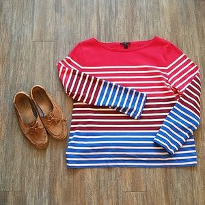 J. Crew Multicolored Mod Breton Striped Boat Tee